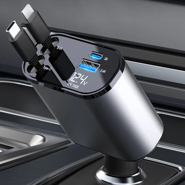 4-in-1 USB Car Fast Charger with PD QC3.0 & Digital Display - Image 5