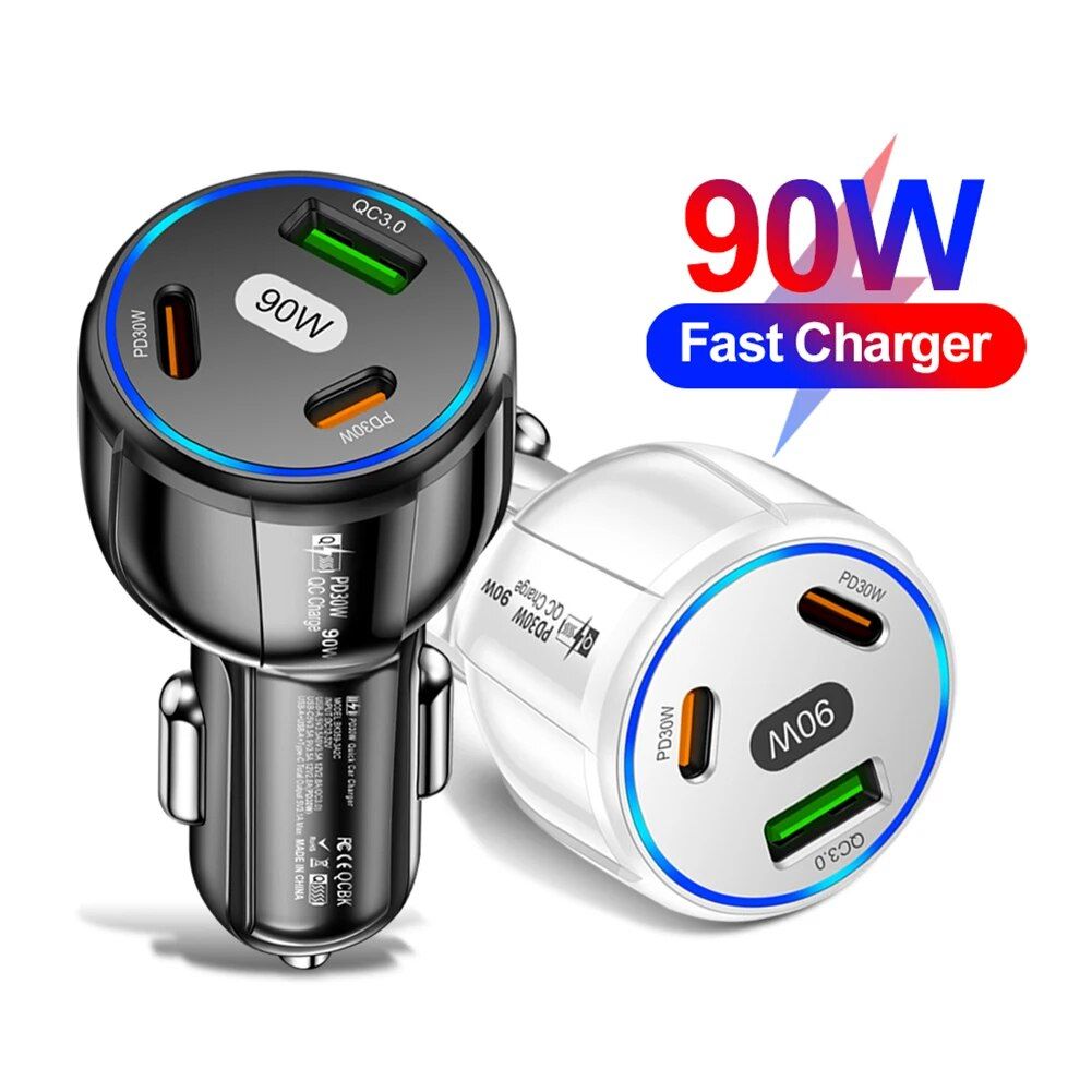 3-Port 90W Fast Car Charger - Image 4