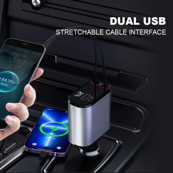4-in-1 USB Car Fast Charger with PD QC3.0 & Digital Display - Image 7