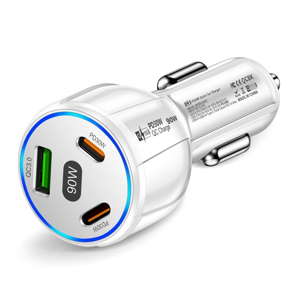 3-Port 90W Fast Car Charger - Image 3