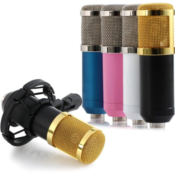 BM-800 Condenser Sound Recording Microphone with Shock Mount for Radio Braodcasting - Image 2