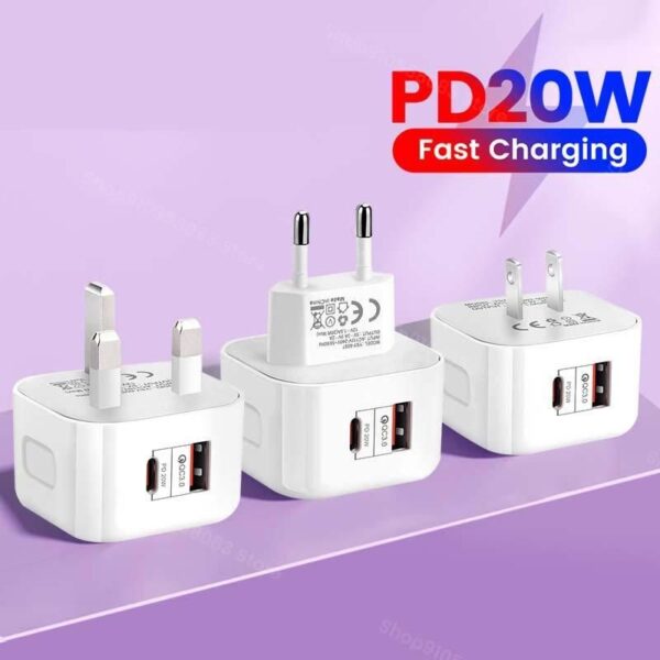 20W USB-C Fast Charger with Quick Charge 3.0 - Universal Adapter for Mobile Phones - Image 3