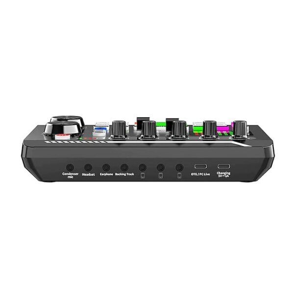 F998 Live Sound Card Audio Mixer Podcast Audio Interface with DJ Mixer Effects - Image 2