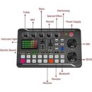 F998 Live Sound Card Audio Mixer Podcast Audio Interface with DJ Mixer Effects
